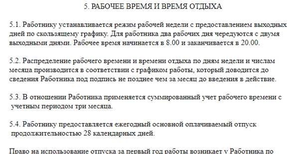 Рабочее время и время отдыха согласно Трудовому кодексу РФ